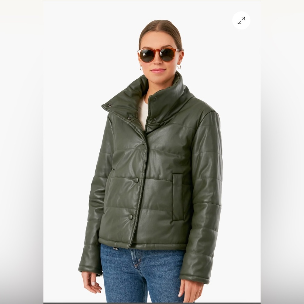 POMANDER PLACE Olive Faux Leather Ralph Jacket from TUCKERNUCK